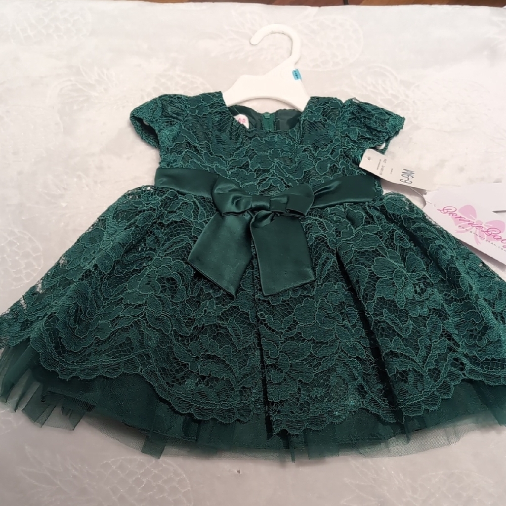 Elegant Green Lace Kids Dress